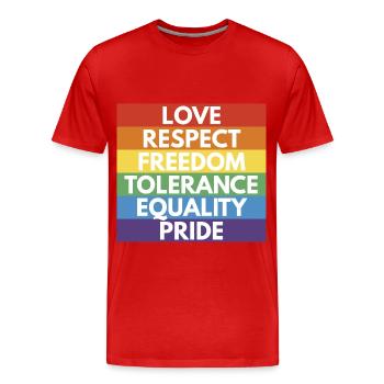 LGBTQ+ - T-shirt bio Premium Homme - rouge - Devant - Damien (186cm)