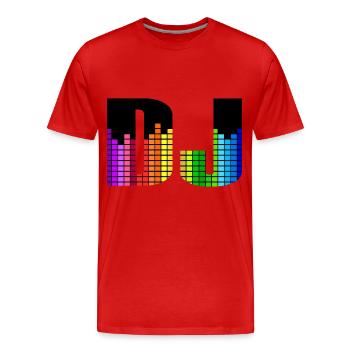 DJ Bunter Equalizer - Männer Premium Bio T-Shirt - Rot - Vorne - Damien (186cm)