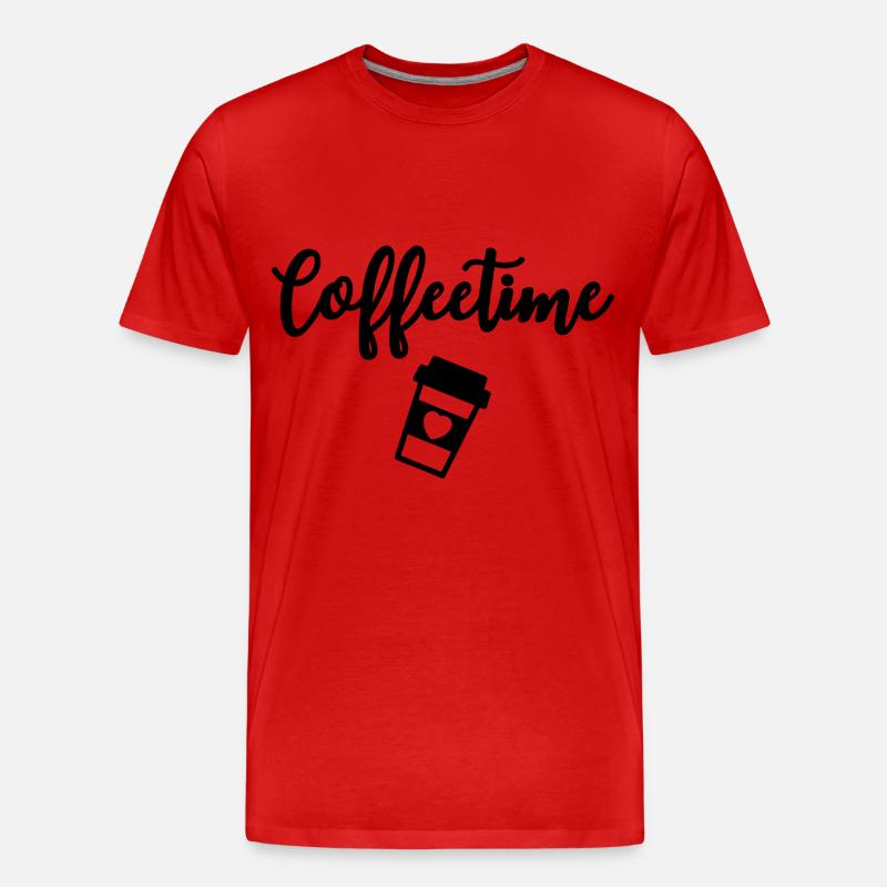 Coffeetime Kaffeetrinker - Männer Premium Bio T-Shirt - Rot