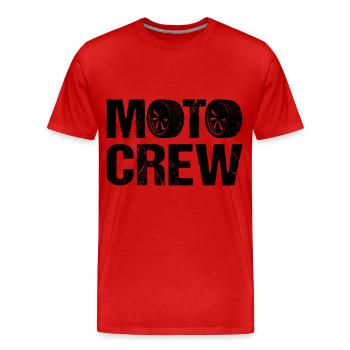 Moto Crew Motorrad Biker - Männer Premium Bio T-Shirt - Rot - Vorne - Damien (186cm)