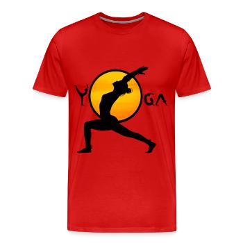 Yoga - T-shirt bio Premium Homme - rouge - Devant - Damien (186cm)