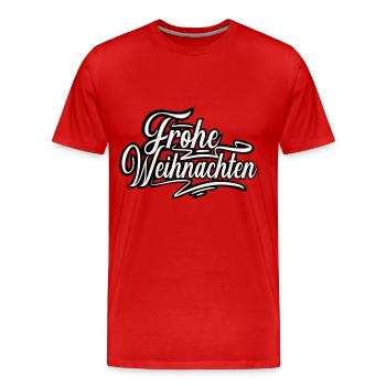 Frohe Weihnachten - Männer Premium Bio T-Shirt - Rot - Vorne - Damien (186cm)