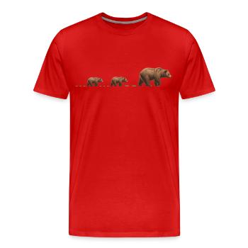 Bear Track Maman Ours 2 Enfants Papa Bear Tracks Ours - T-shirt bio Premium Homme - rouge - Devant - Damien (186cm)