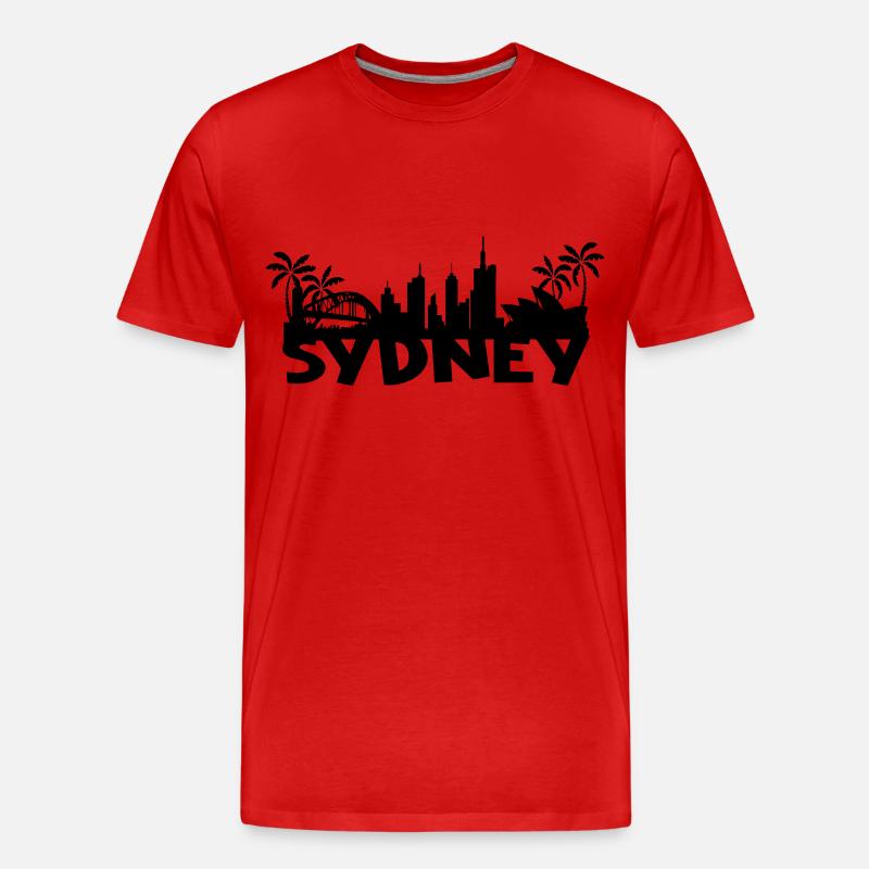 Sydney Skyline - Männer Premium Bio T-Shirt - Rot
