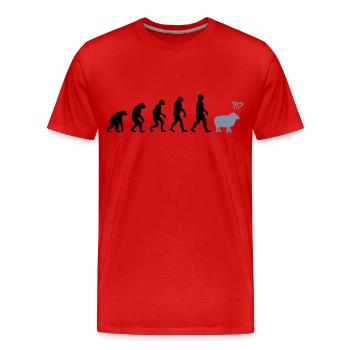 evolution mouton - T-shirt bio Premium Homme - rouge - Devant - Damien (186cm)