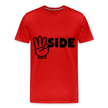 Westside W Fingerzeichen - Männer Premium Bio T-Shirt - Rot - Vorne - Damien (186cm)