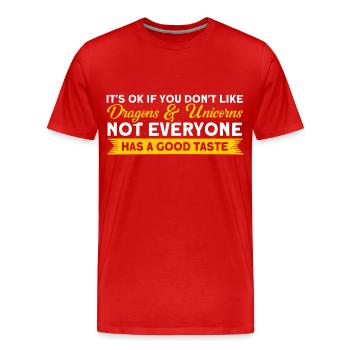 Dragon Dragon Unicorn Unicorn Lovers - Men's Premium Organic T-Shirt - red - Front - Damien (186cm)
