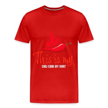 This Is My Chili Cook Off Shirt - Chilischote - Männer Premium Bio T-Shirt - Rot - Vorne - Damien (186cm)
