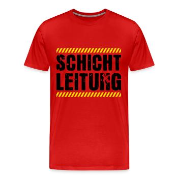 Schichtleitung Chef Beruf Humor - Männer Premium Bio T-Shirt - Rot - Vorne - Damien (186cm)