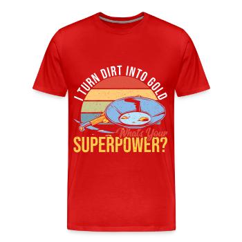 Gold Panner Flakes Gold Miner Gold Digger Costume - Men's Premium Organic T-Shirt - red - Front - Damien (186cm)
