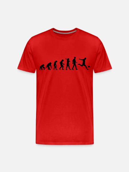Evolution of Soccer - Männer Premium Bio T-Shirt - Rot