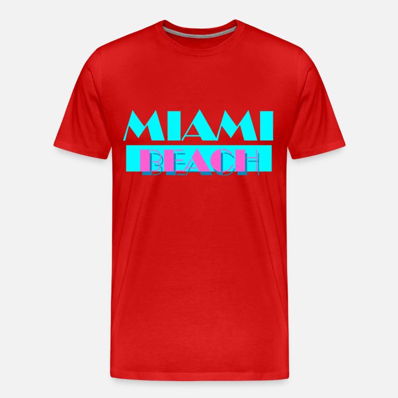 Miami Beach - Männer Premium Bio T-Shirt - Rot