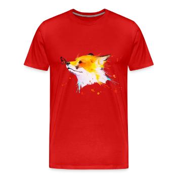Renard roux - T-shirt bio Premium Homme - rouge - Devant - Damien (186cm)
