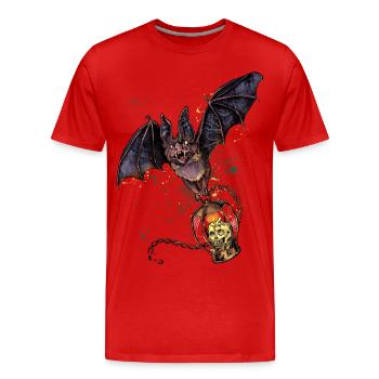 Scary Halloween bat - Men's Premium Organic T-Shirt - red - Front - Damien (186cm)