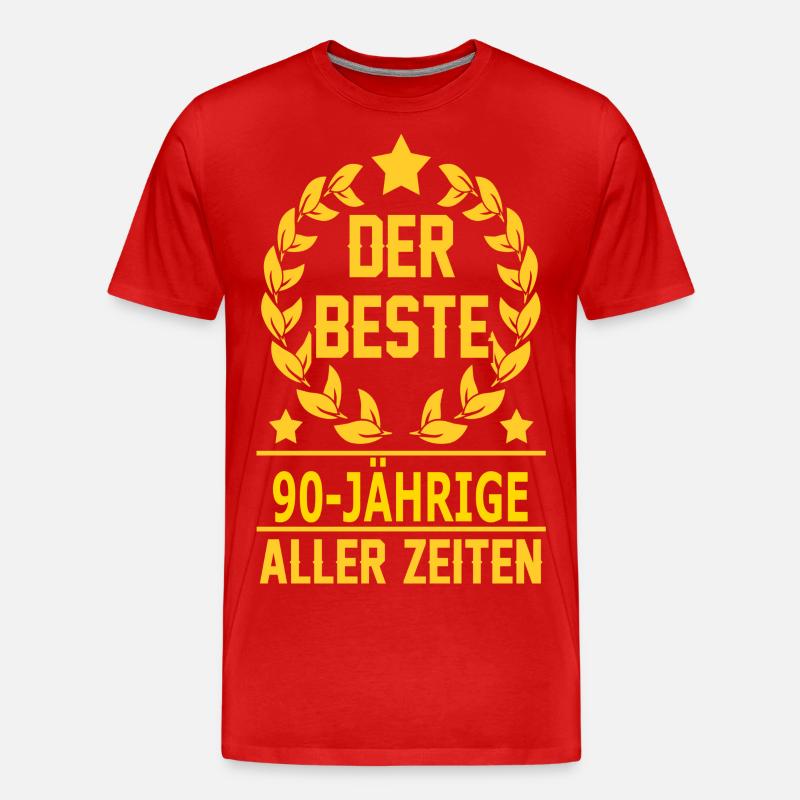 90-JÄHRIGE - Männer Premium Bio T-Shirt - Rot