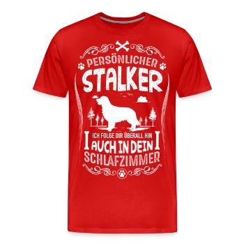 Golden Retriever persönlicher Stalker - Männer Premium Bio T-Shirt - Rot - Vorne - Damien (186cm)