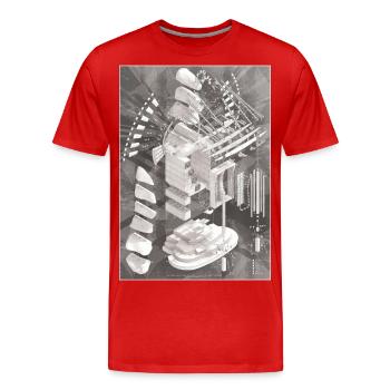 Basans Gateway - Männer Premium Bio T-Shirt - Rot - Vorne - Damien (186cm)
