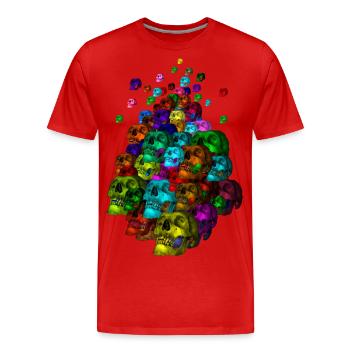 Pile de crâne coloré - T-shirt bio Premium Homme - rouge - Devant - Damien (186cm)