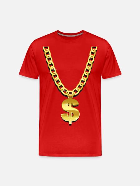Gold Chain - Men's Premium Organic T-Shirt - red