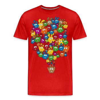 Pile of colorful chubby bunny - Men's Premium Organic T-Shirt - red - Front - Damien (186cm)