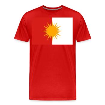 Drapeau ezidi drapeau ezidxan - T-shirt bio Premium Homme - rouge - Devant - Damien (186cm)
