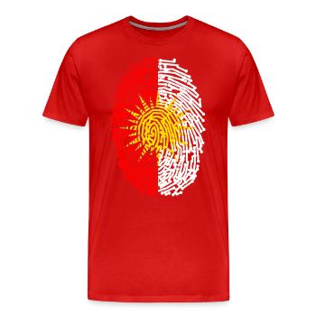 Ezdixan Finger Print Yezidi Ezidi Flag - Men's Premium Organic T-Shirt - red - Front - Damien (186cm)