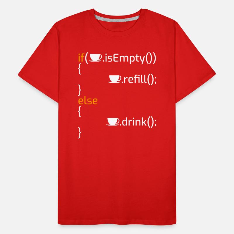 Lustiger Kaffeeprogrammier-Witz I Männer Premium Bio T-Shirt