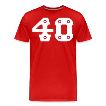 Numéro 40 ans d’anniversaire Félicitations - T-shirt bio Premium Homme - rouge - Devant - Damien (186cm)