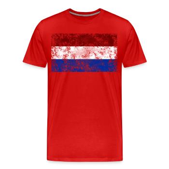 Niederlande Flagge Vintage - Männer Premium Bio T-Shirt - Rot - Vorne - Damien (186cm)