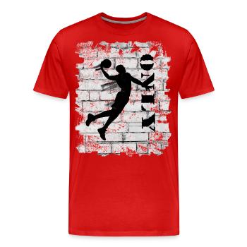 Basket-ball - T-shirt bio Premium Homme - rouge - Devant - Damien (186cm)