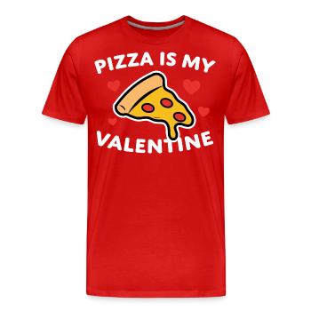 Pizza Saying Humorous Gift - Men's Premium Organic T-Shirt - red - Front - Damien (186cm)