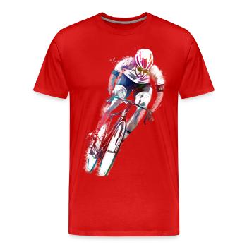 Cycling #cycling #sport #bike - Men's Premium Organic T-Shirt - red - Front - Damien (186cm)