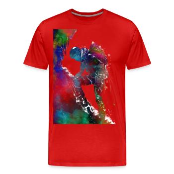 Bergsteiger Klettern Sport Kunst #mountaineer #climb - Männer Premium Bio T-Shirt - Rot - Vorne - Damien (186cm)