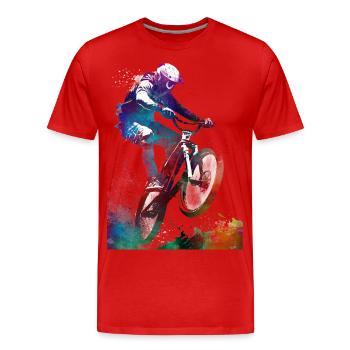BMX Radfahren #cycling #sport #bike - Männer Premium Bio T-Shirt - Rot - Vorne - Damien (186cm)
