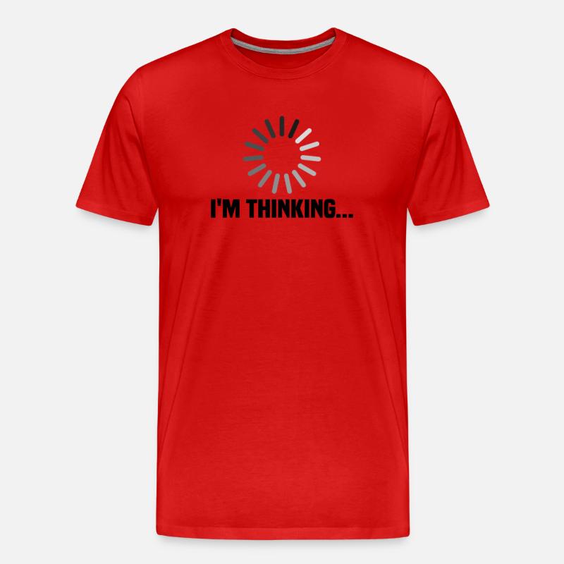 I m thinking - Männer Premium Bio T-Shirt - Rot