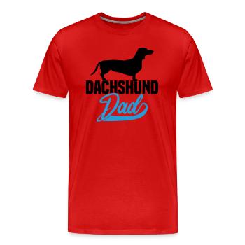 Dachshund Dad - Men's Premium Organic T-Shirt - red - Front - Damien (186cm)