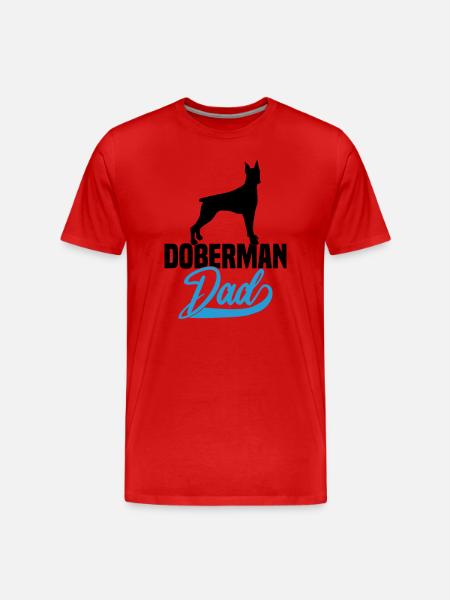 Doberman Dad - Men's Premium Organic T-Shirt - red