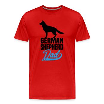German Shepherd Dad - Men's Premium Organic T-Shirt - red - Front - Damien (186cm)