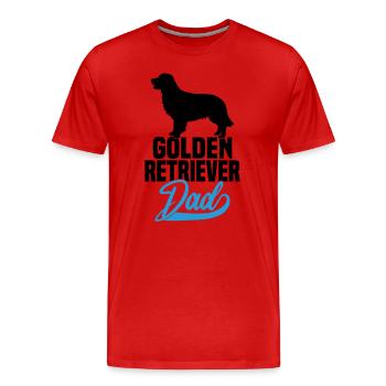 Papa Golden Retriever - T-shirt bio Premium Homme - rouge - Devant - Damien (186cm)
