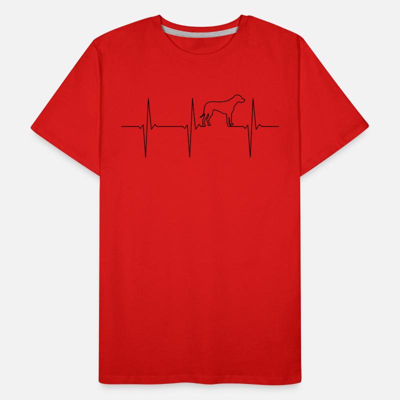 Rhodesian Ridgeback ECG heartbeat Men's Premium Organic T-Shirt