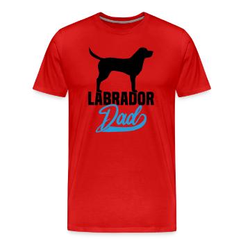 Labrador Dad - Men's Premium Organic T-Shirt - red - Front - Damien (186cm)