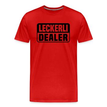 Leckerli Dealer - Männer Premium Bio T-Shirt - Rot - Vorne - Damien (186cm)