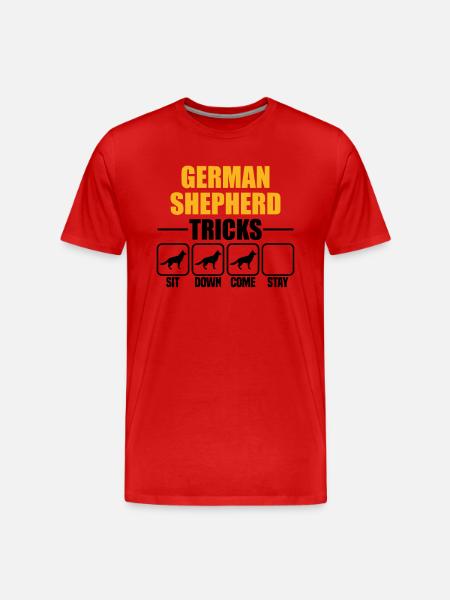 German Shepherd Tricks - Men's Premium Organic T-Shirt - red