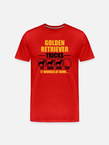 Golden Retriever Tricks - Men's Premium Organic T-Shirt - red