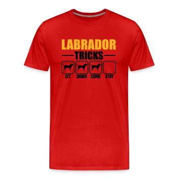 Astuces du Labrador - T-shirt bio Premium Homme - rouge - Devant - Damien (186cm)