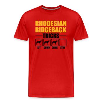 Astuces de Rhodesian Ridgeback - T-shirt bio Premium Homme - rouge - Devant - Damien (186cm)