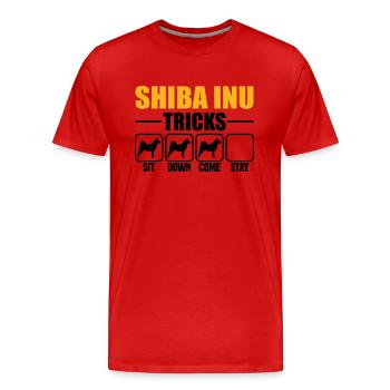 Astuces Shiba Inu - T-shirt bio Premium Homme - rouge - Devant - Damien (186cm)