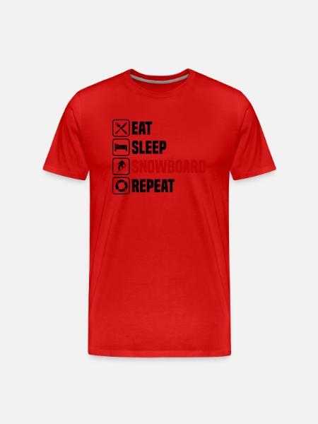 Eat sleep Snowbaoarden repeat - Men's Premium Organic T-Shirt - red