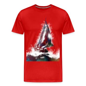 Segelsport Kunst #sailing - Männer Premium Bio T-Shirt - Rot - Vorne - Damien (186cm)