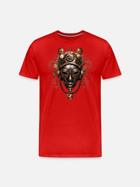 Victorian Steampunk Mask - Men's Premium Organic T-Shirt - red